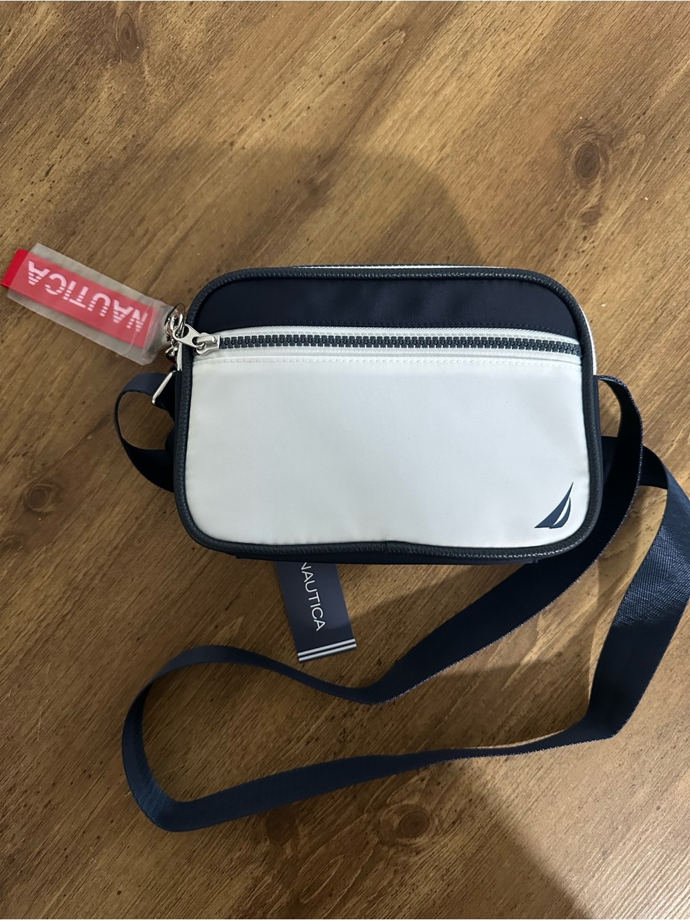 Nautica White, Navy & Red Belt Bag - Picture 5 of 5